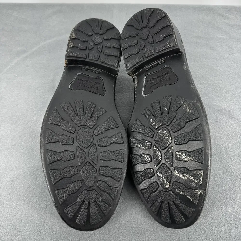 Born Omaha Distressed‎ Black Brown Leather Slip On Loafers Men 8.5 Casual